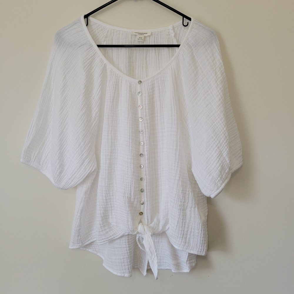 Beach Lunch Lounge Collection Button Front Cotton Top